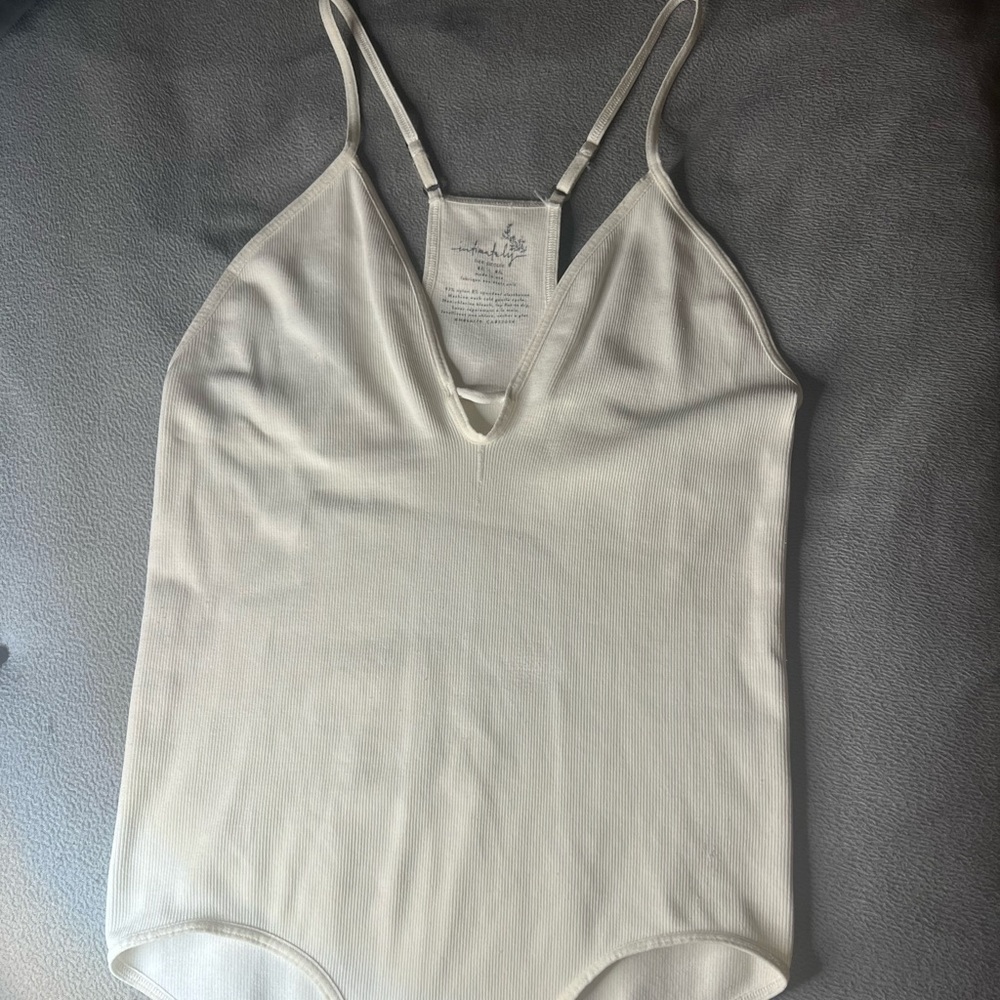 Free People Intimately White Cutout Bodysuit